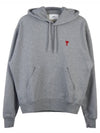 Heart Small Logo Hoodie Grey - AMI - BALAAN 3