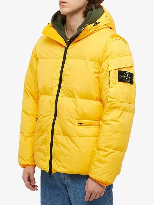 Men's Wappen Patch Crinkle Wraps Padding Yellow - STONE ISLAND - BALAAN 3