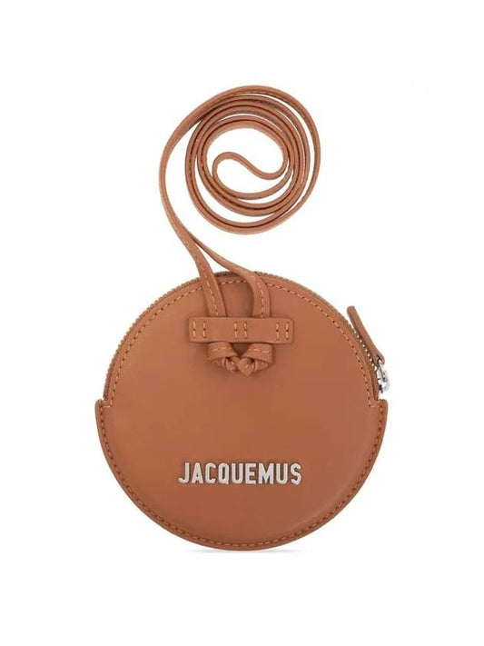 Metal Logo Round Strap Coin Purse Brown - JACQUEMUS - BALAAN 1