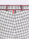 Gingham Stripe Trim High Waisted Shorts Medium Grey - THOM BROWNE - BALAAN 6