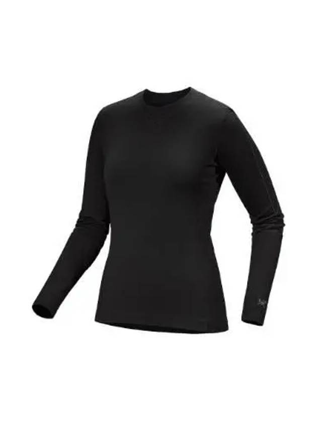 Rho Merino Crew Neck Wool Long Sleeve T-Shirt Black - ARC'TERYX - BALAAN 2