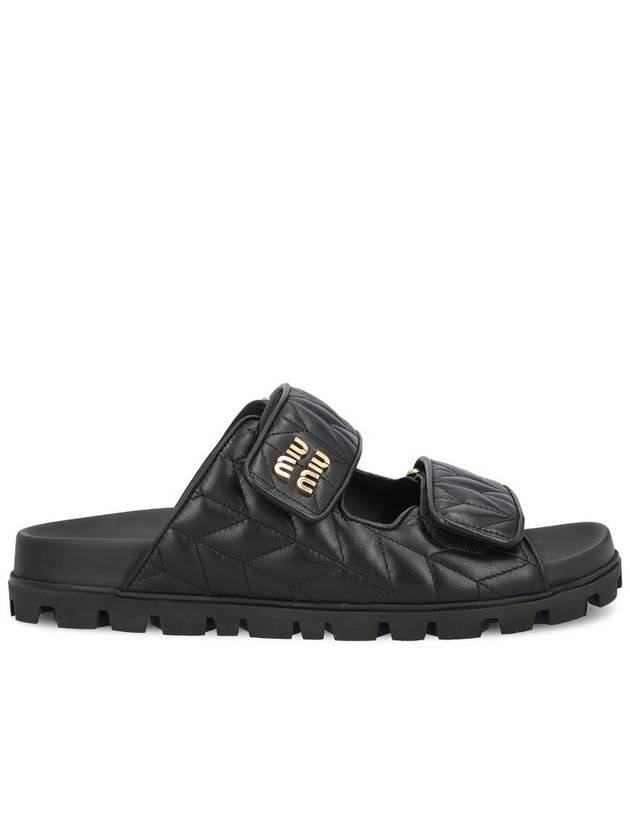 Matelasse Nappa Leather Slippers Black - MIU MIU - BALAAN 2