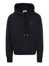 De Coeur Embroidered Logo Hoodie Black - AMI - BALAAN 2