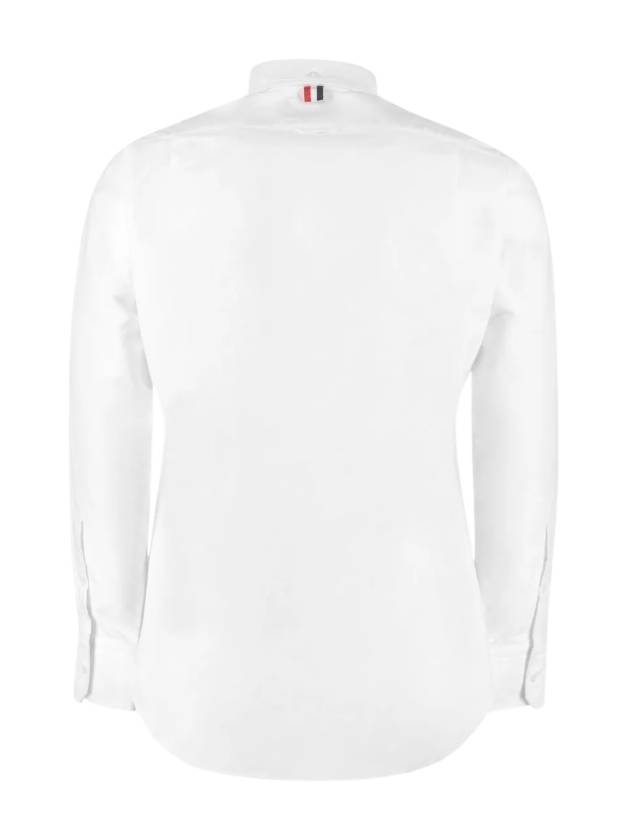 Oxford Grosgrain Placket Cotton Long Sleeve Shirt White - THOM BROWNE - BALAAN 3