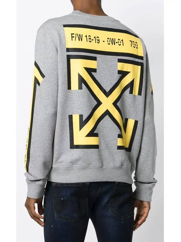 crew neck back logo sweatshirt gray - OFF WHITE - BALAAN 4