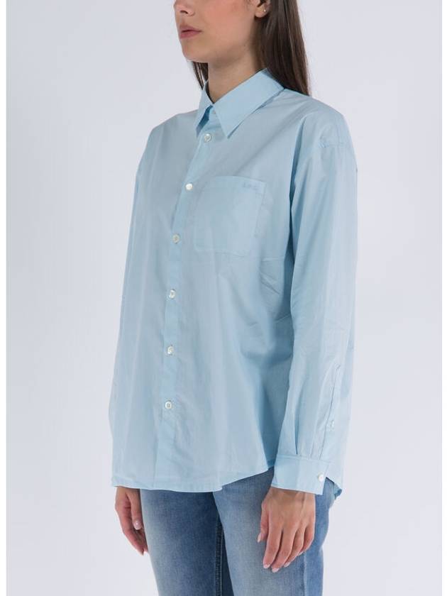 Boyfriend Long Sleeve Shirt Blue - A.P.C. - BALAAN 3