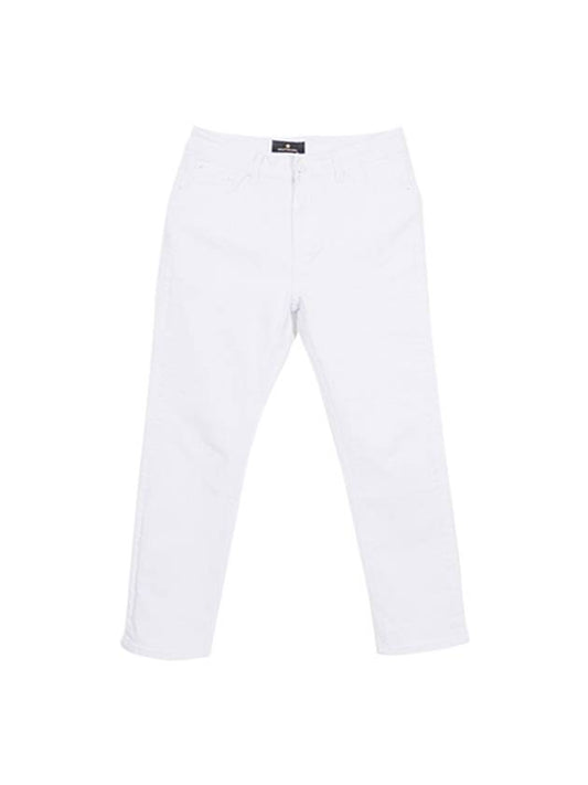 Perfect Regular Straight Fit Span Jeans White - GOLD PERCENT - BALAAN 1