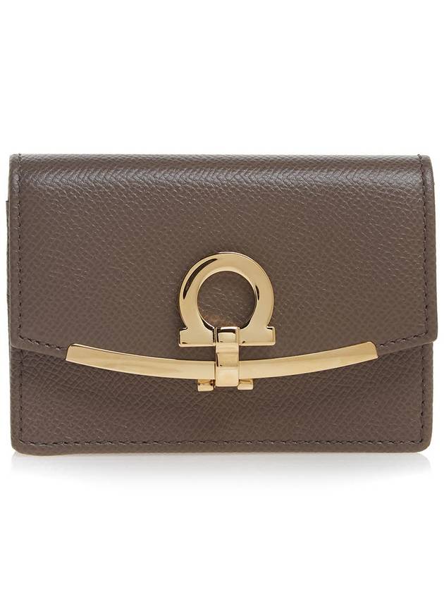 Gancini Calfskin Card Wallet Cumin - SALVATORE FERRAGAMO - BALAAN 2