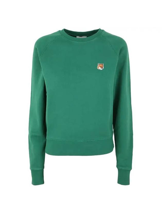 Fox Head Patch Cotton Sweatshirt Green - MAISON KITSUNE - BALAAN 1