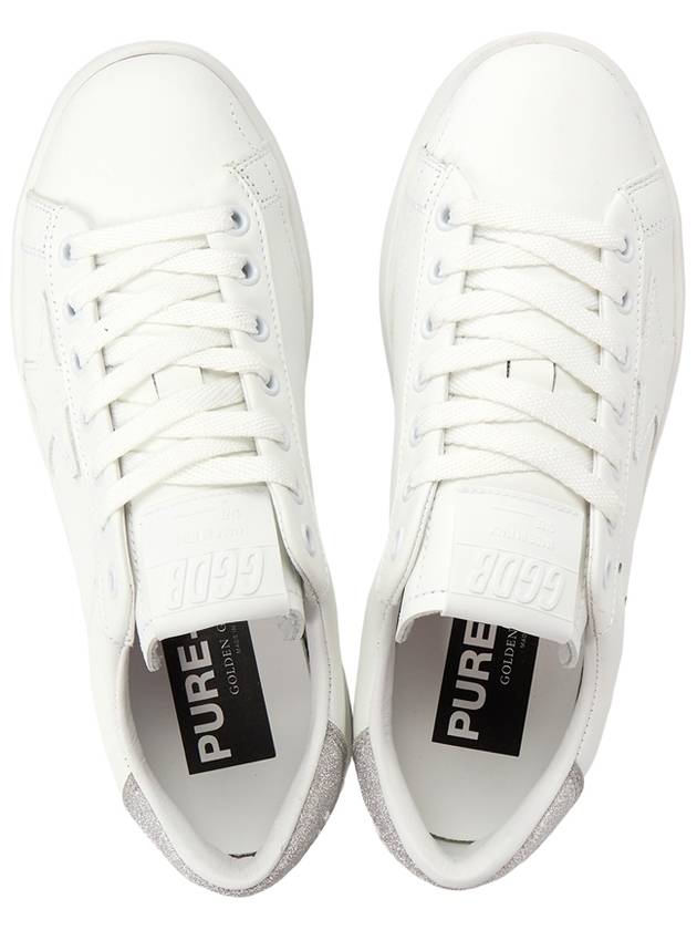 Purestar White Silver Glitter Heel Tab Sneakers - GOLDEN GOOSE - BALAAN 3