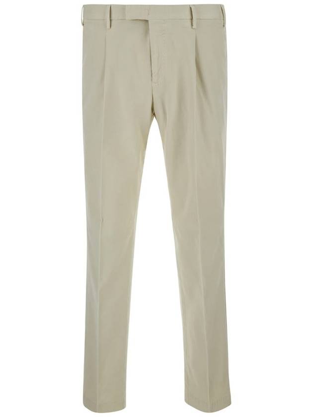 Beige Slim Pants With Concealed Closure In Cotton Man - PT TORINO - BALAAN 1