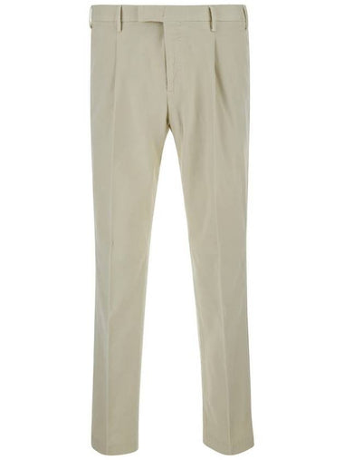 Beige Slim Pants With Concealed Closure In Cotton Man - PT TORINO - BALAAN 1