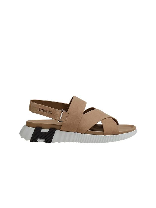 Electric Suede Sandals Beige Sable - HERMES - BALAAN.