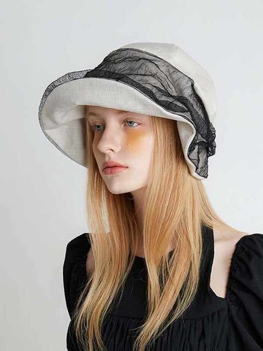 Chiffon Lily Hat Ivory - BROWN HAT - BALAAN 1