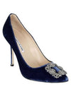 105MM HANGISI Swarovski Velvet Pumps - MANOLO BLAHNIK - BALAAN 1