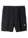 Light Stretch Cotton Bermuda Shorts Black - STONE ISLAND - BALAAN 2