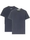 Men's Side Graphic Print Short Sleeve T-Shirt Navy - STONE ISLAND - BALAAN 2