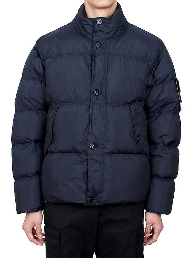 Garment Dyed Crinkle Reps Down Padding Navy - STONE ISLAND - BALAAN 3