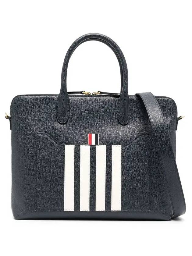 Pebble Grain 4-bar Briefcase Navy - THOM BROWNE - BALAAN 3