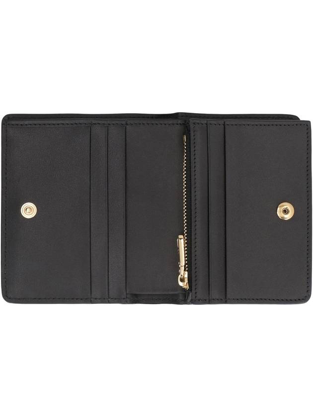 gold logo calfskin leather medium wallet black - DOLCE&GABBANA - BALAAN 5