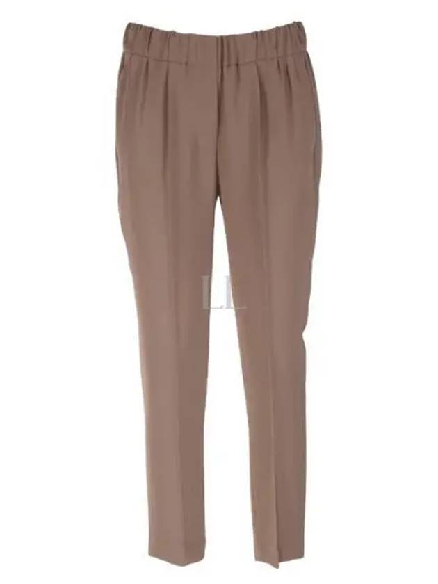 Cropped-Hose Mit Elastischem Bund Pants Brown - BRUNELLO CUCINELLI - BALAAN 2