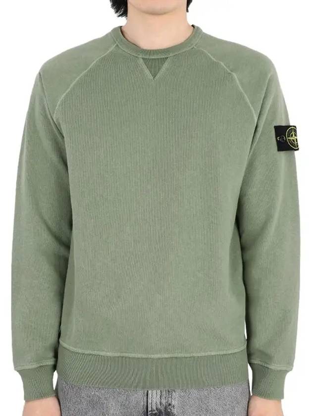 OLD Treatment Wappen Patch Crew Neck Sweatshirt Green - STONE ISLAND - BALAAN 3