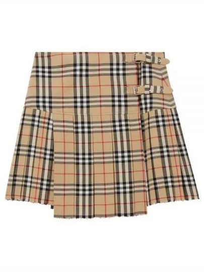 Vintage Check Wool Kilt pleated skirt Archive Beige - BURBERRY - BALAAN 2