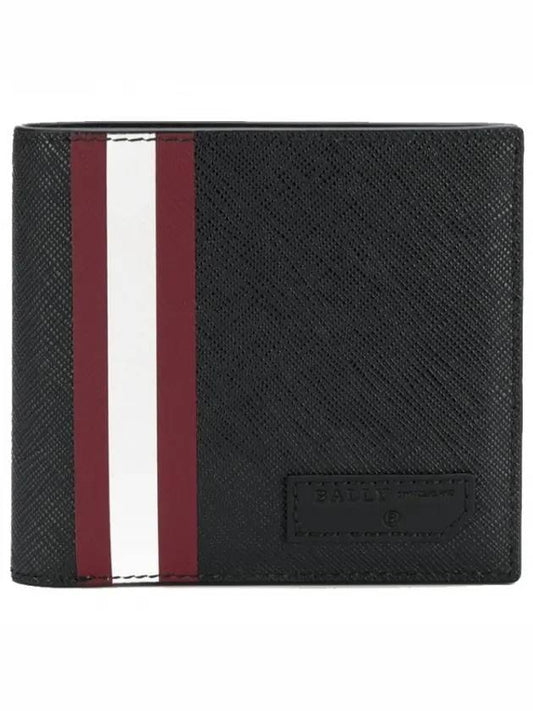 Stripe Logo Patch Brasai of Bicycle Wallet Black - BALLY - BALAAN.