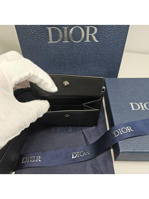 Compact Wallet Beige & Black  Oblique Jacquard - DIOR - BALAAN 6