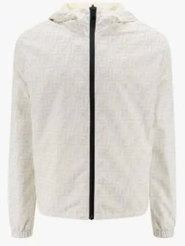 Men's Logo Pattern Reversible Windbreaker White - FENDI - BALAAN 2