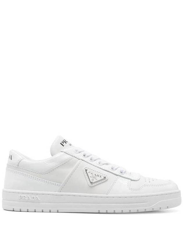 Downtown Leather Low Top Sneakers White - PRADA - BALAAN 1