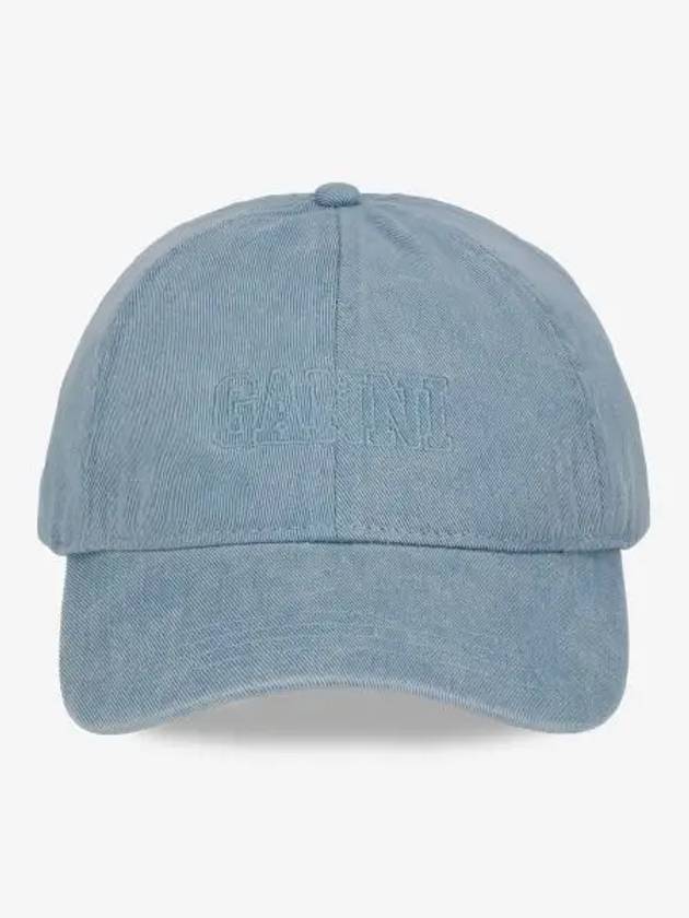 Embroidered Logo Denim Ball Cap Baby Blue - GANNI - BALAAN 2