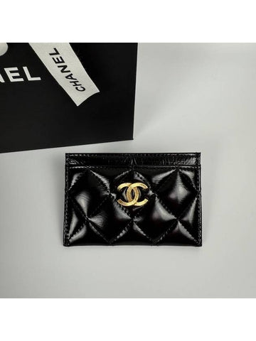 Glossy CC Card Holder Slot Black AP4264B1821894305 - CHANEL - BALAAN 1