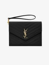 Grain De Poudre Cassandre Clutch Bag Black - SAINT LAURENT - BALAAN 2