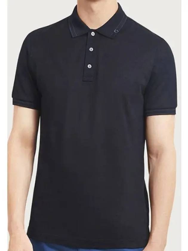 Classic Cotton Polo Shirt Black - SALVATORE FERRAGAMO - BALAAN 4