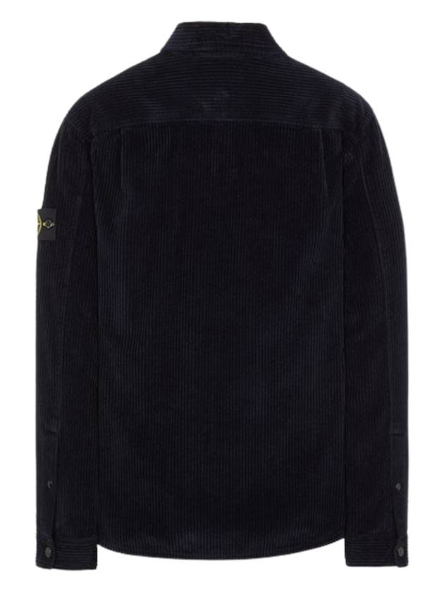 Cotton Corduroy 400 TC Over Long Sleeve Shirt Navy - STONE ISLAND - BALAAN 3