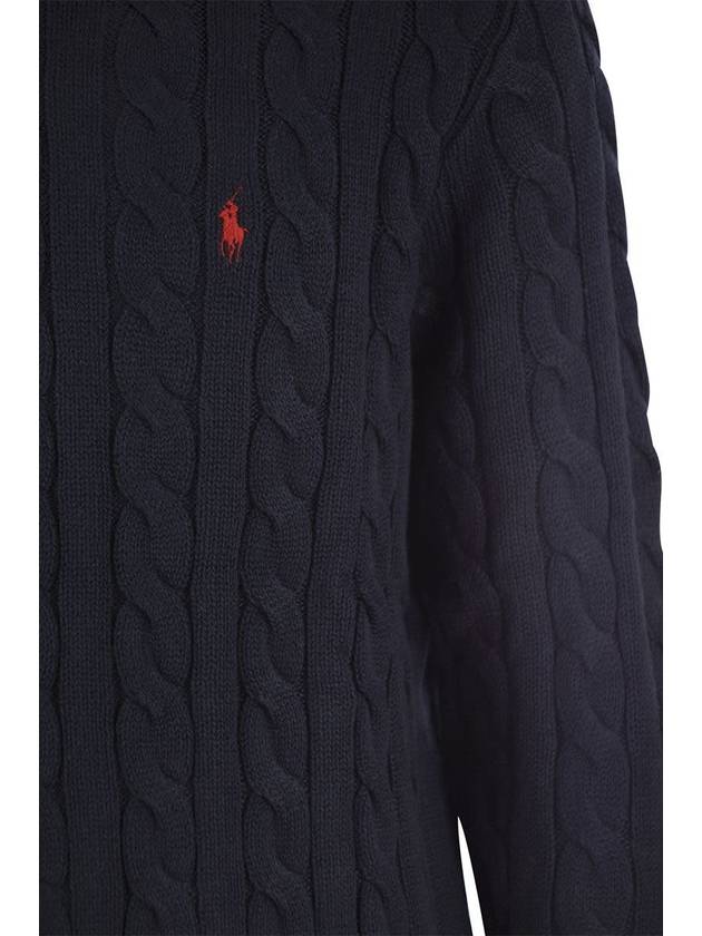 Ralph Lauren Huntsman Blue Cotton Cable-Knit Sweater - RALPH LAUREN - BALAAN 4