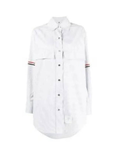 Mini Oversized Striped Shirt Short Dress Med Grey - THOM BROWNE - BALAAN 2