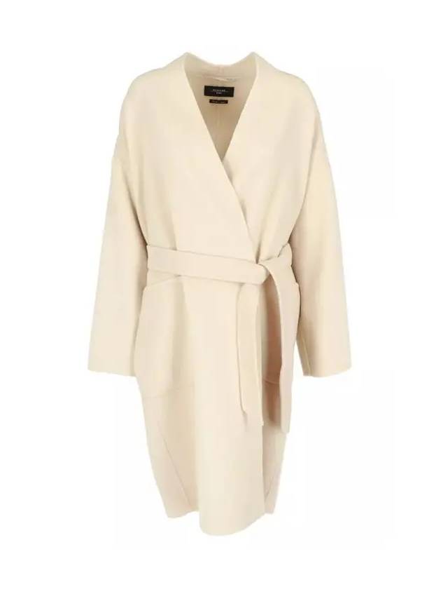 ERIS Belted Wool Coat Ivory 2425016011 064 - MAX MARA - BALAAN 1