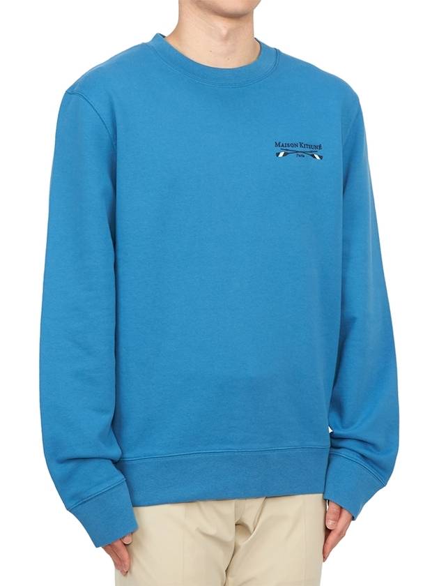 Oars Regular Crew Sweatshirt Sapphire - MAISON KITSUNE - BALAAN 4