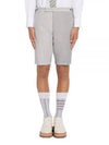 Fun Mix Linen Side Tab Shorts Grey - THOM BROWNE - BALAAN 2