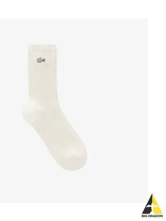 Women s Rib Tissue Medium Neck Socks OFFWHITE Off White - LACOSTE - BALAAN 1