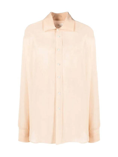 Women's Turn-up Cuffs Silk Long Sleeve Shirt Nude - MAISON MARGIELA - BALAAN 1