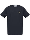 Logo Patch Short Sleeve T-Shirt Navy - STONE ISLAND - BALAAN 2