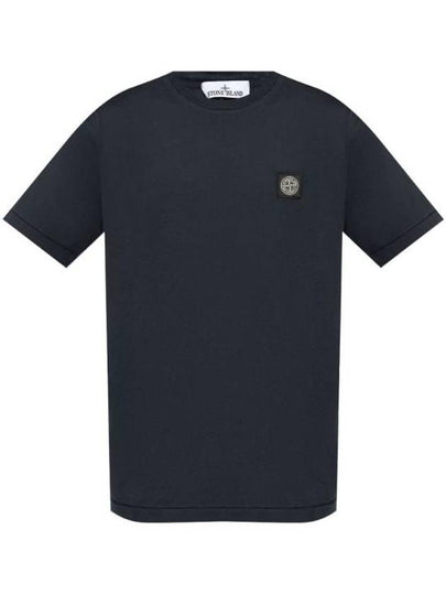 Logo Patch Short Sleeve T-Shirt Navy - STONE ISLAND - BALAAN 2