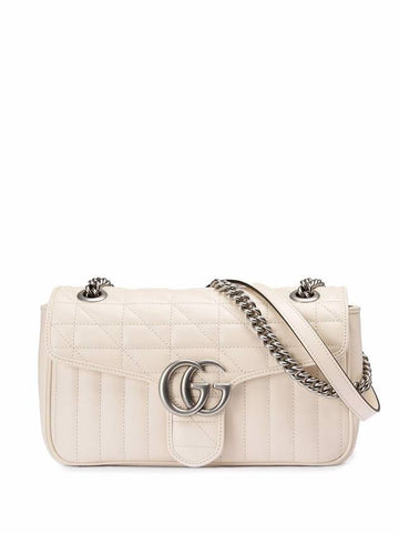 GG Marmont Small Shoulder Bag White - GUCCI - BALAAN 1