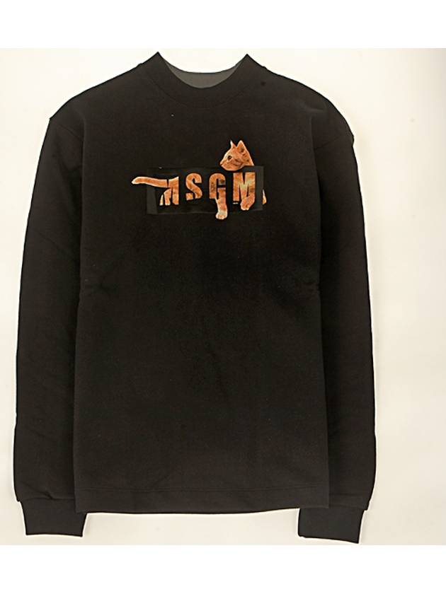 Cat Logo Crew Neck Sweatshirt Black - MSGM - BALAAN 2