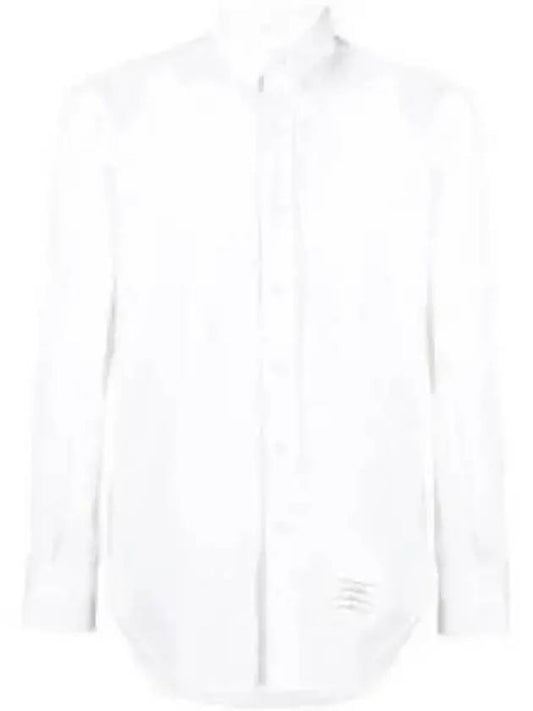 Oxford Grosgrain Placket Cotton Long Sleeve Shirt White - THOM BROWNE - BALAAN 2