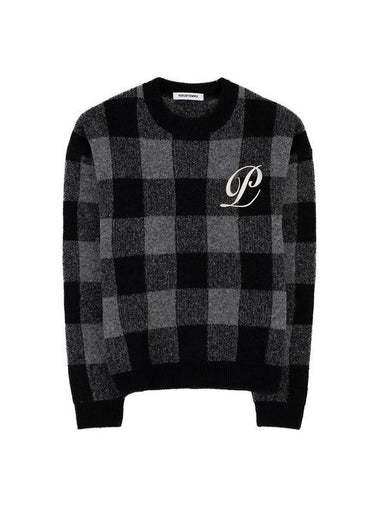 Tartan Check Alpaca Wool Blend Pullover Black - PEOPLE OF THE WORLD - BALAAN 1