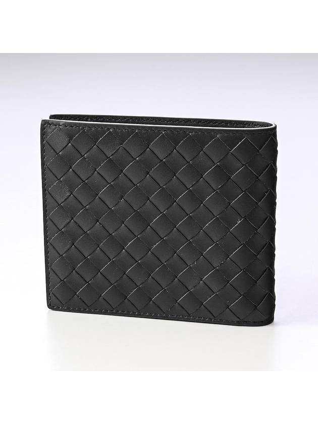 Intrecciato Leather Half Wallet Black - BOTTEGA VENETA - BALAAN 3